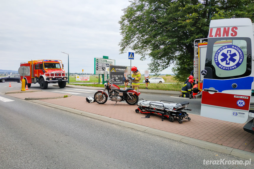 Wypadek motocyklistki na Zręcińskiej