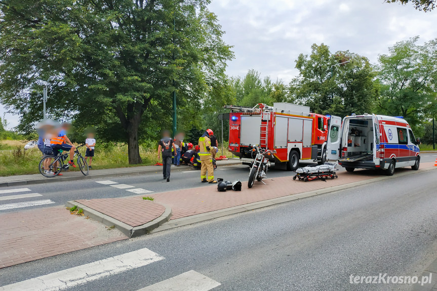 Wypadek motocyklistki na Zręcińskiej