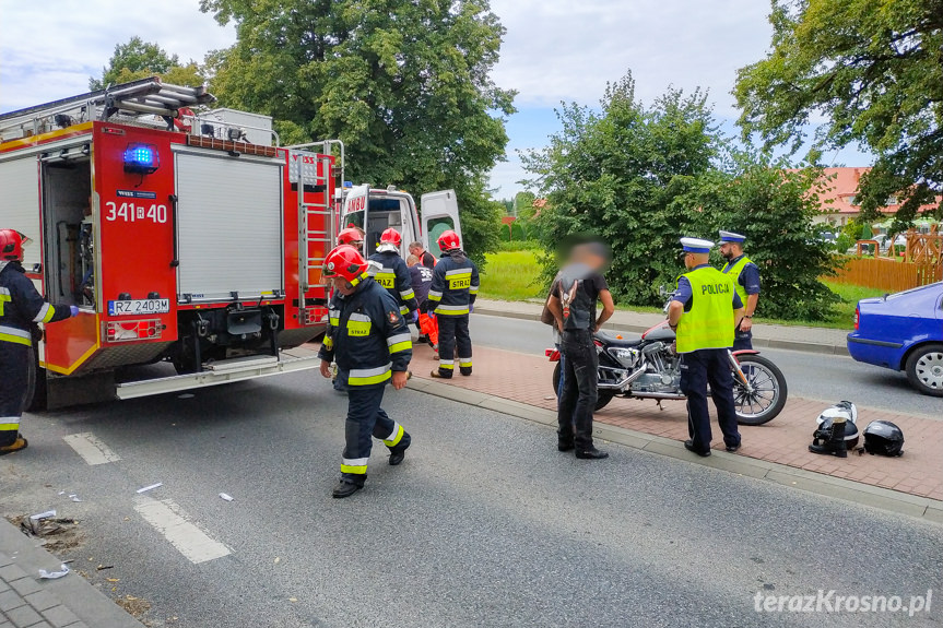 Wypadek motocyklistki na Zręcińskiej