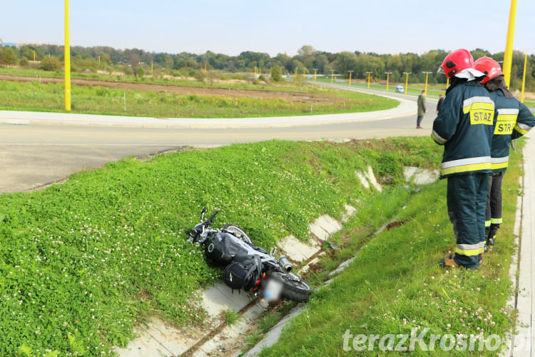 Wypadek motocyklisty w Krośnie