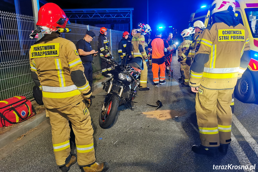 Wypadek motocyklisty w Szczepańcowej