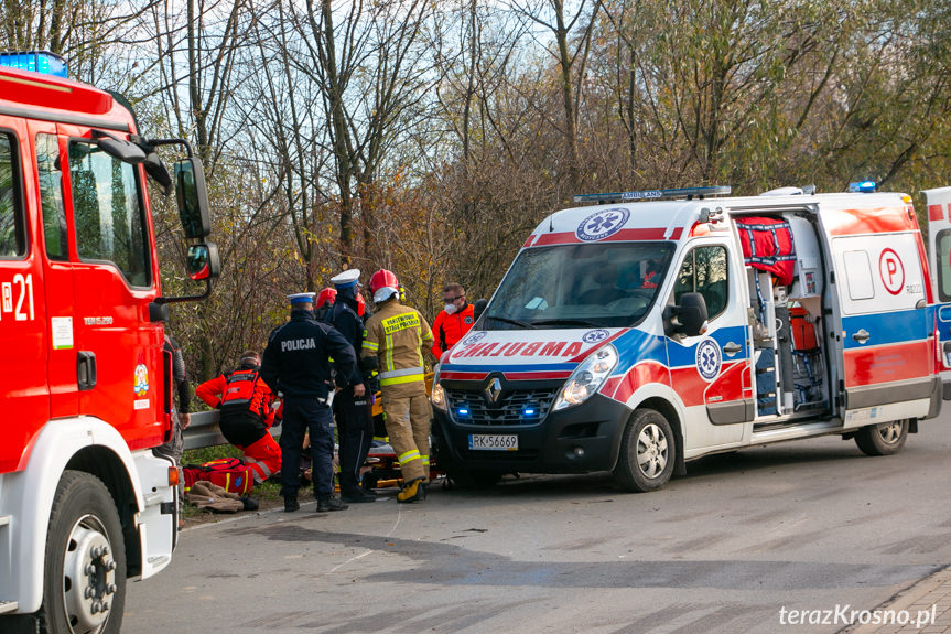 Wypadek motocyklisty we Wróbliku Królewskim