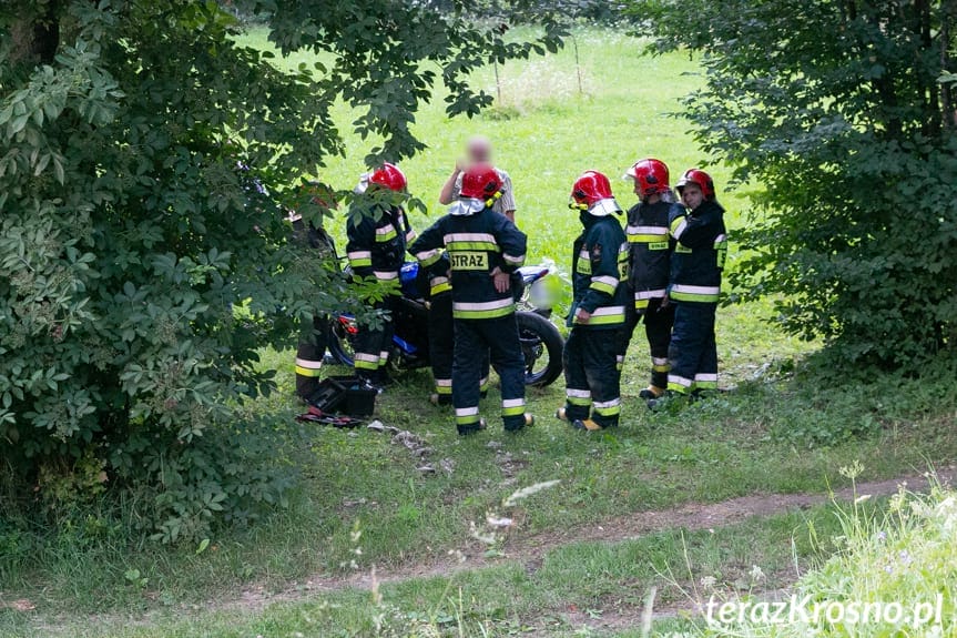 Wypadek motocyklisty we Wrocance