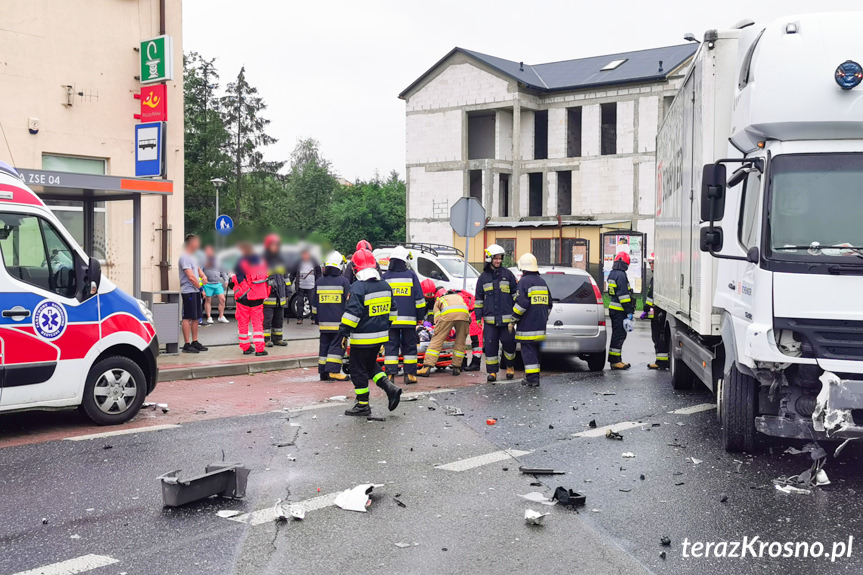 Wypadek na Rzeszowskiej w Krośnie