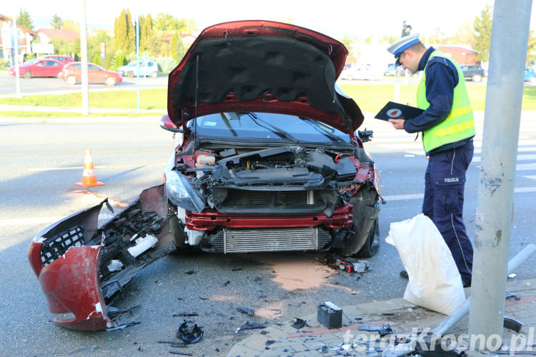 Wypadek na skrzyżowaniu Podkarpackiej