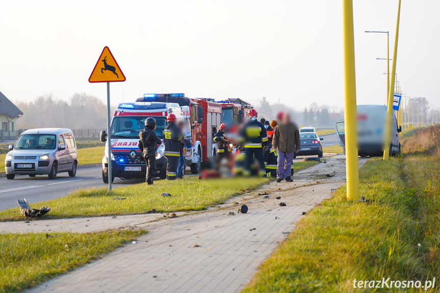 Wypadek na skrzyżowaniu w Krośnie