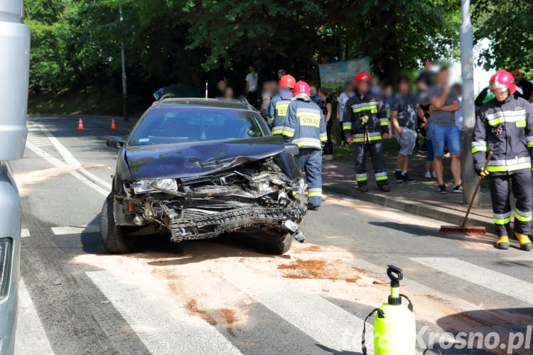 Wypadek na ul. Korczyńskiej w Krośnie