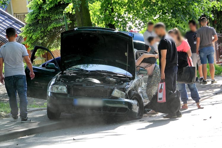 Wypadek na ul. Korczyńskiej w Krośnie