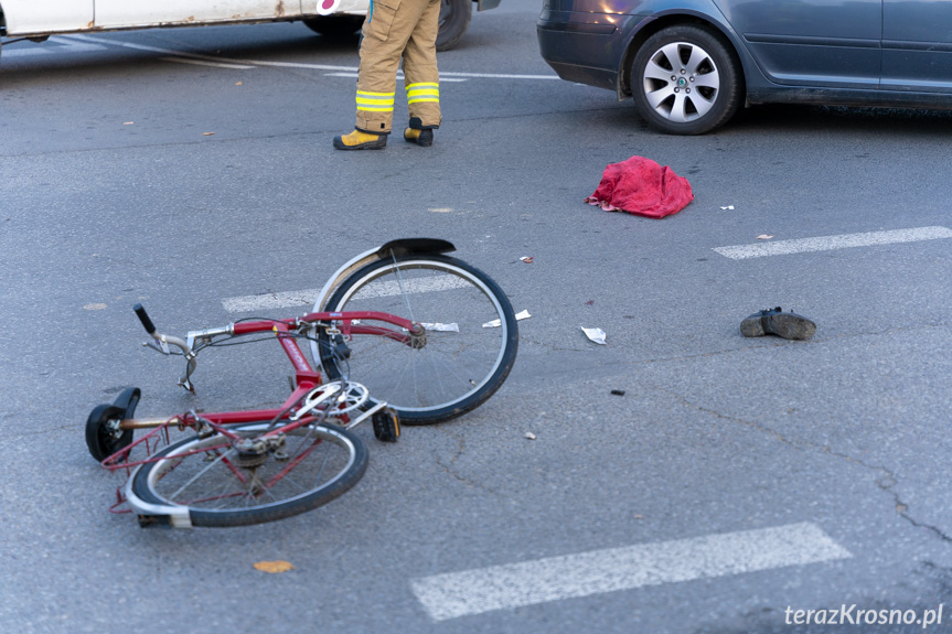 Wypadek w Jedliczu, potrącenie rowerzystki