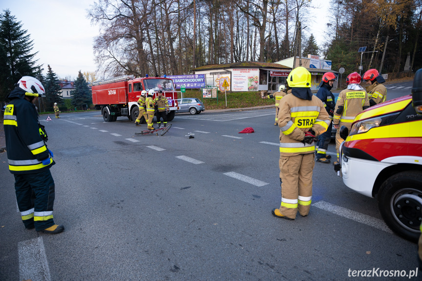 Wypadek w Jedliczu, potrącenie rowerzystki