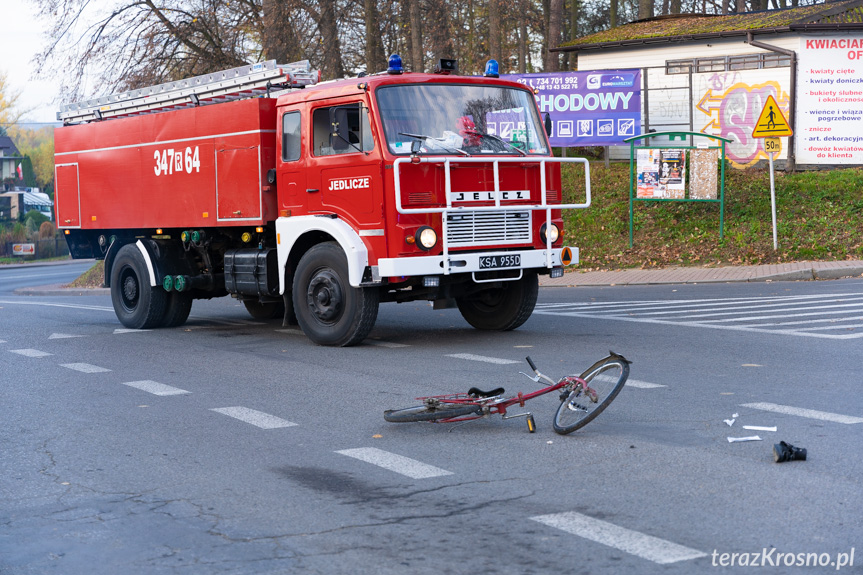 Wypadek w Jedliczu, potrącenie rowerzystki