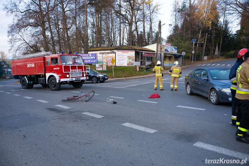 Wypadek w Jedliczu, potrącenie rowerzystki