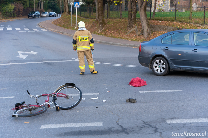 Wypadek w Jedliczu, potrącenie rowerzystki