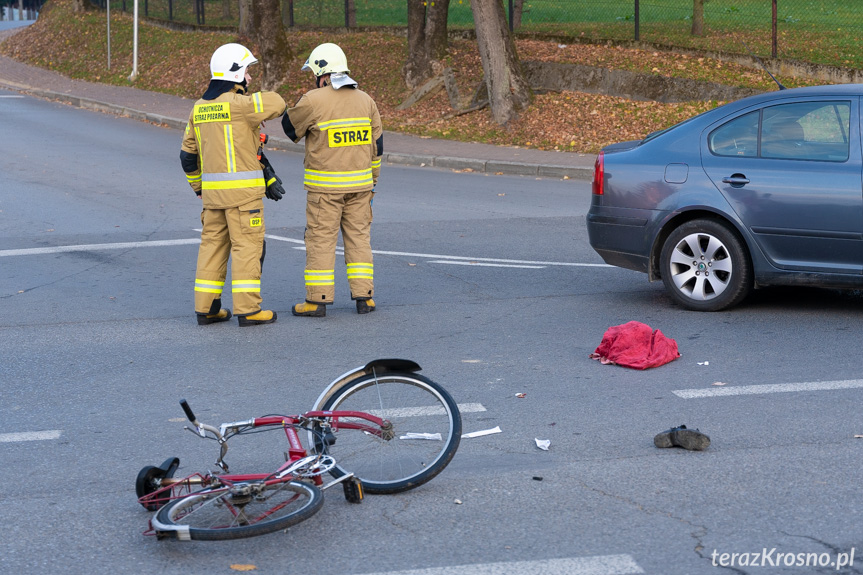 Wypadek w Jedliczu, potrącenie rowerzystki