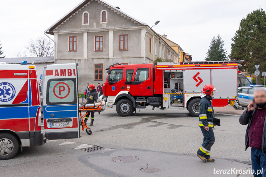 Wypadek w Korczynie na rondzie