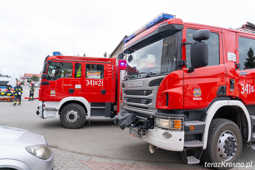 Wypadek w Korczynie na rondzie