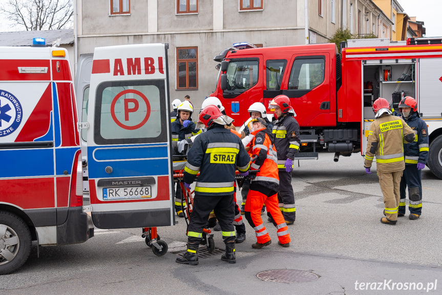 Wypadek w Korczynie na rondzie