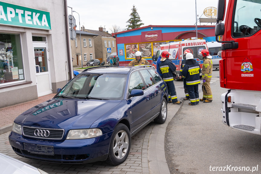 Wypadek w Korczynie na rondzie