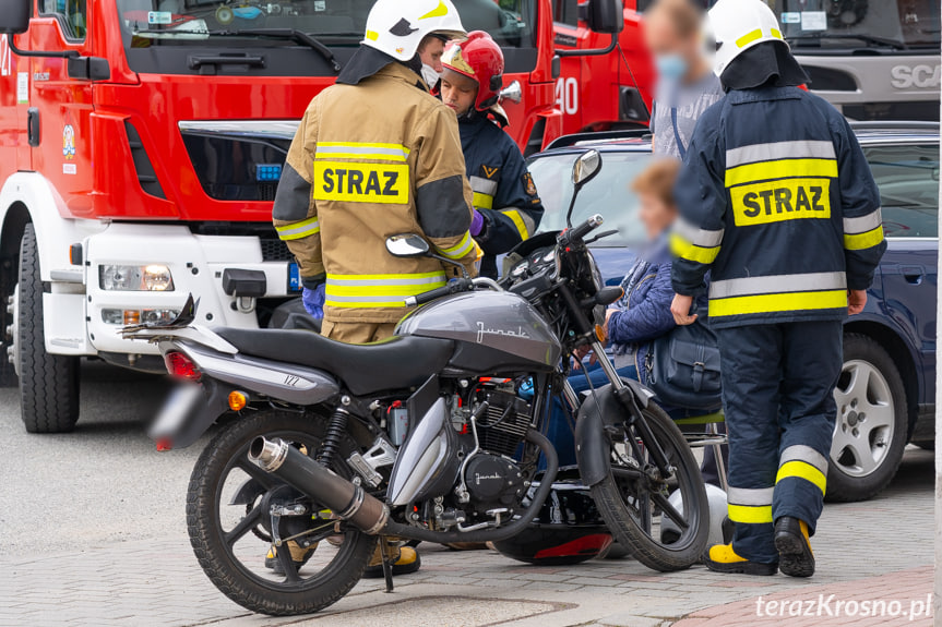 Wypadek w Korczynie na rondzie