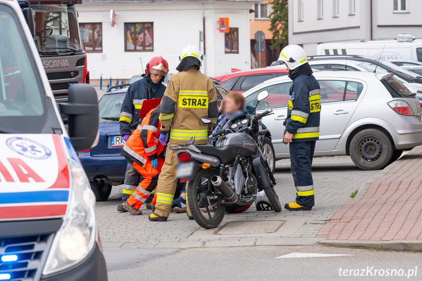 Wypadek w Korczynie na rondzie