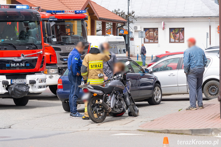 Wypadek w Korczynie na rondzie