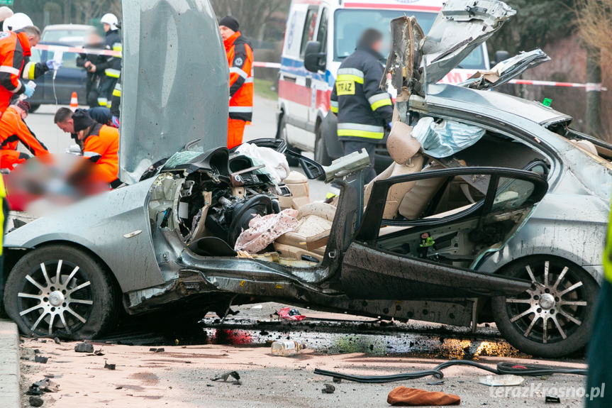 Wypadek w Krościenku Wyżnym BMW