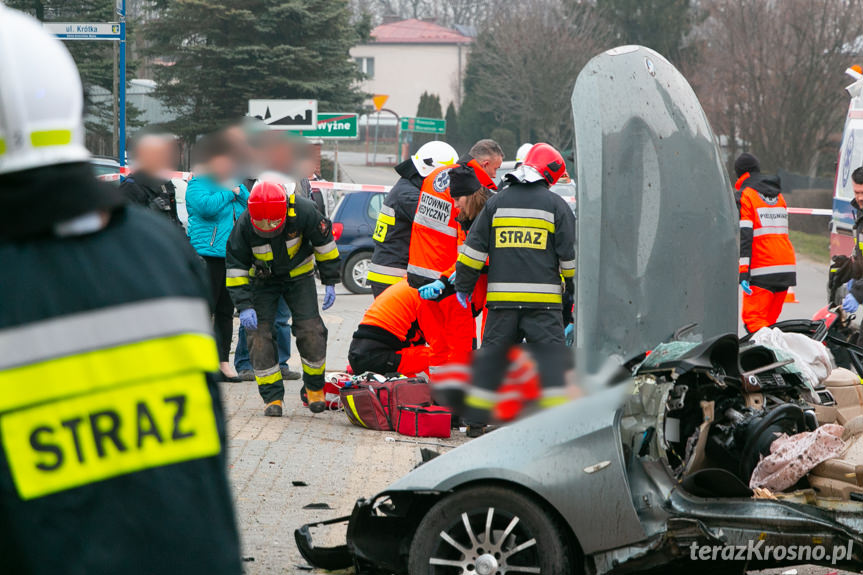 Wypadek w Krościenku Wyżnym BMW