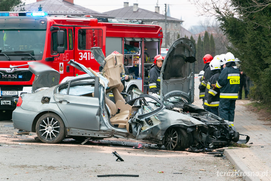 Wypadek w Krościenku Wyżnym BMW