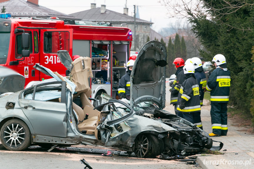 Wypadek w Krościenku Wyżnym BMW