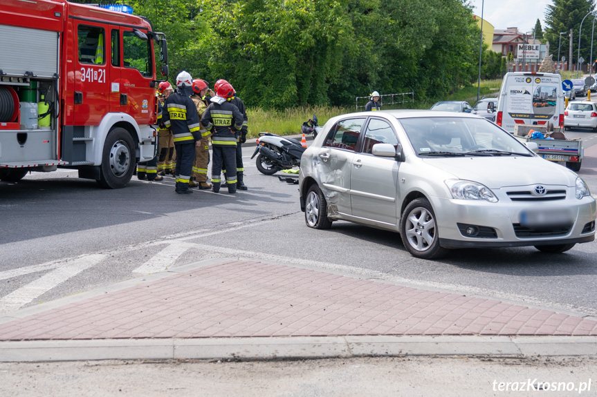 Wypadek w Krośnie na skrzyżowaniu...