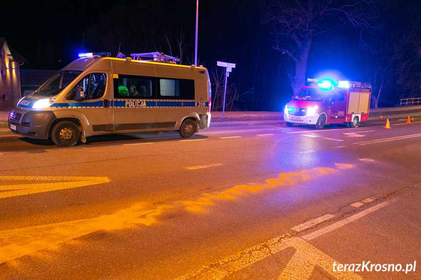 Wypadek w Krośnie, zderzenie dwóch samochodów