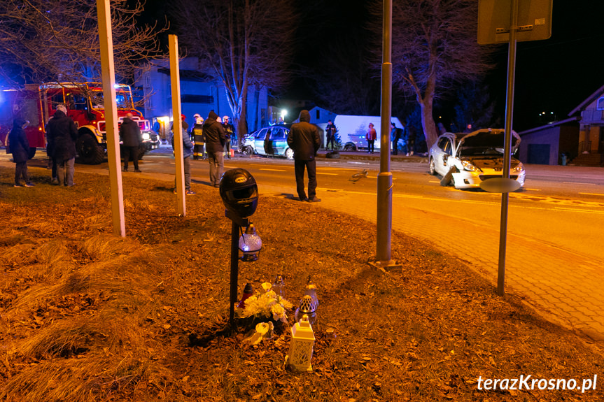 Wypadek w Krośnie, zderzenie dwóch samochodów