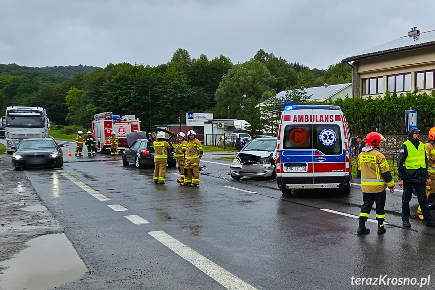 Zderzenie samochodów w Lipowicy