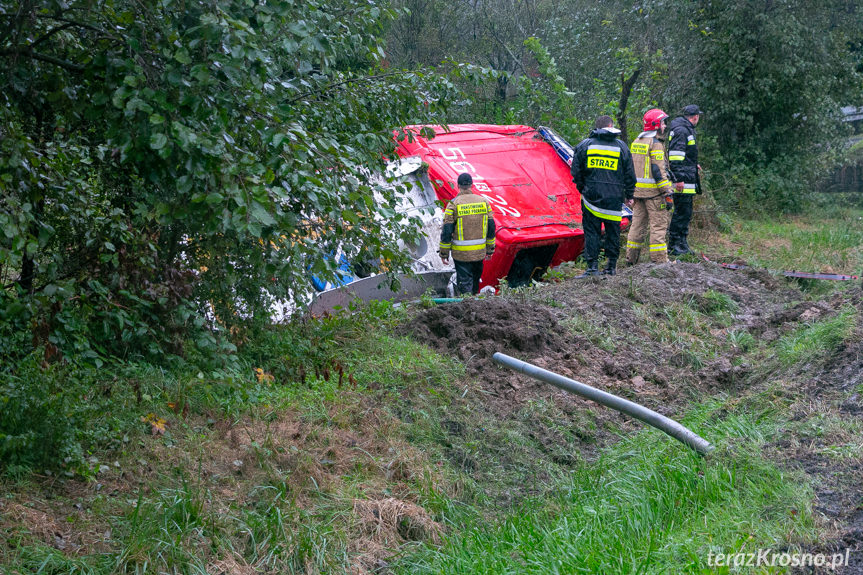 Wypadek wozu strażackiego PSP JRG Strzyżów