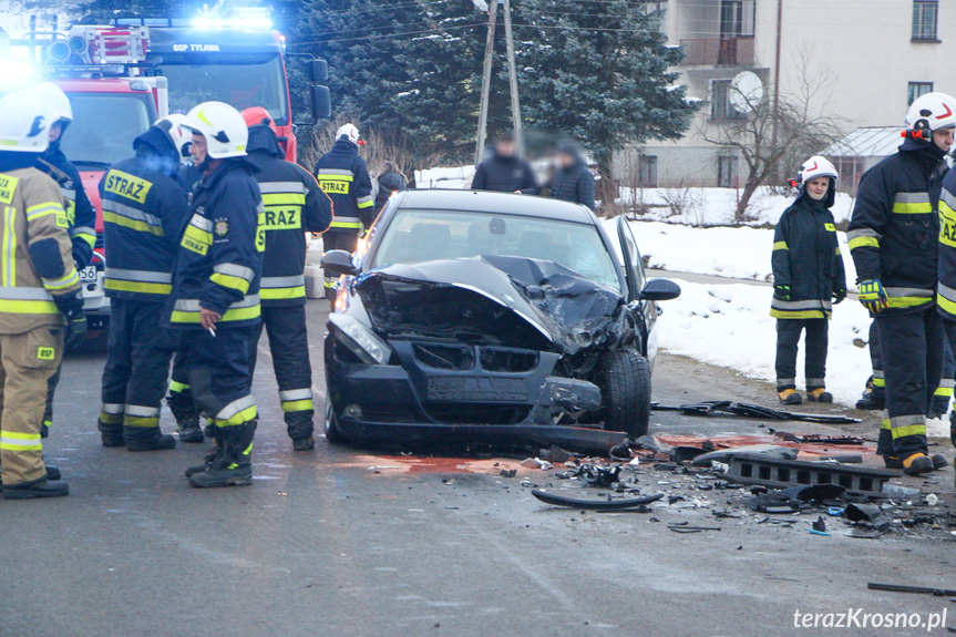 Zderzenie BMW i volkswagena w Jaśliskach