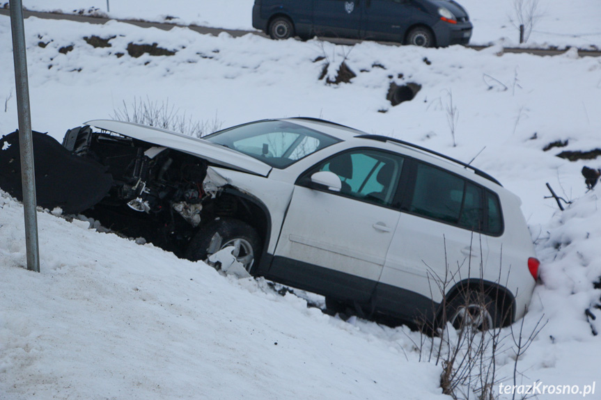 Zderzenie BMW i volkswagena w Jaśliskach