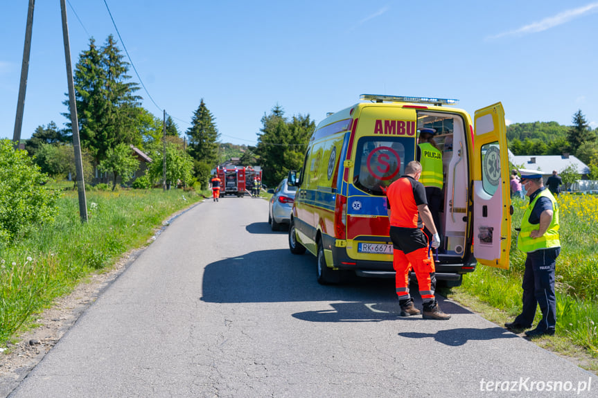 Zderzenie busa z samochodem osobowym w Odrzykoniu