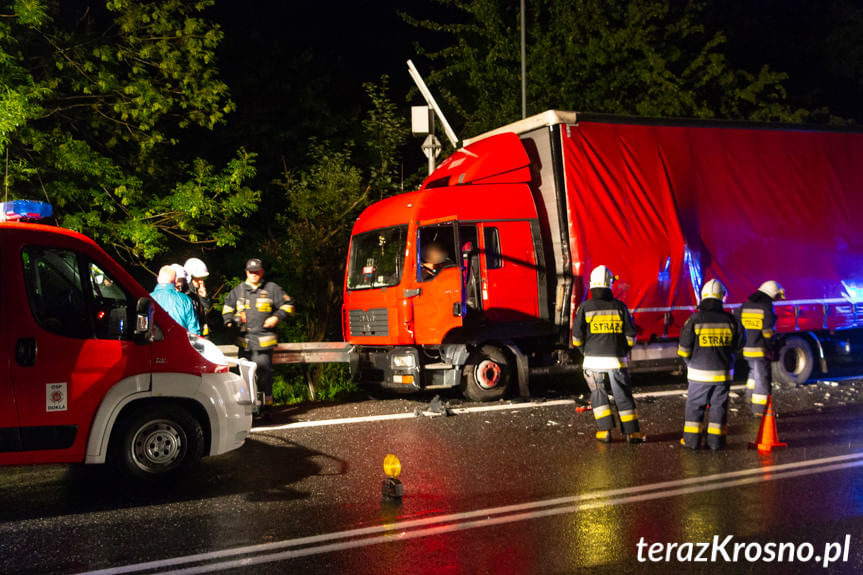 Zderzenie ciężarówek w Dukli