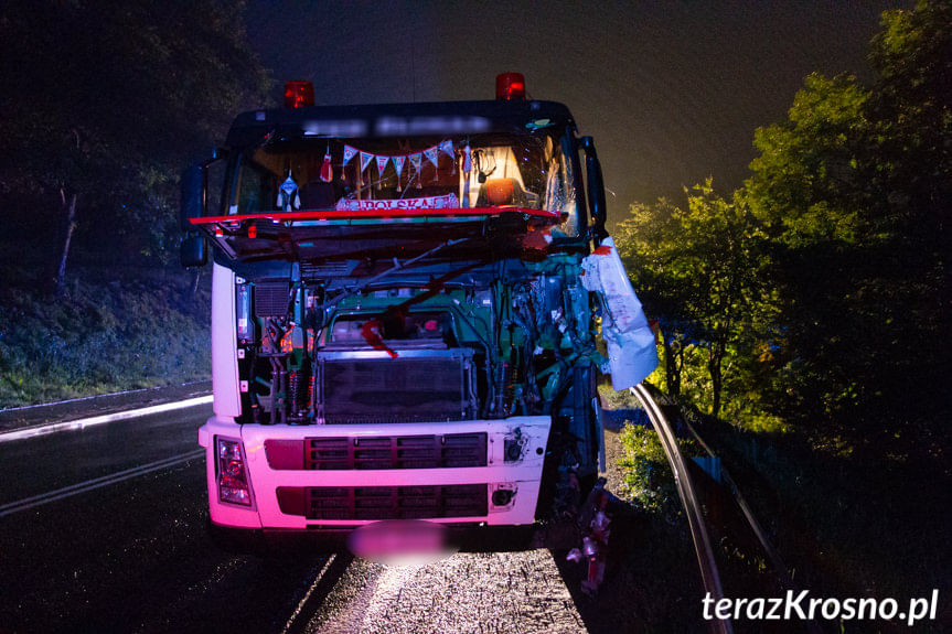 Zderzenie ciężarówek w Dukli