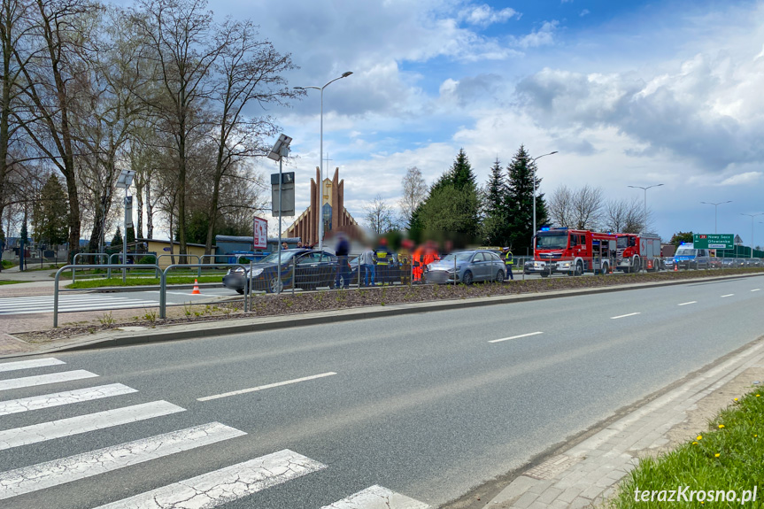 Zderzenie czterech samochodów w Krośnie