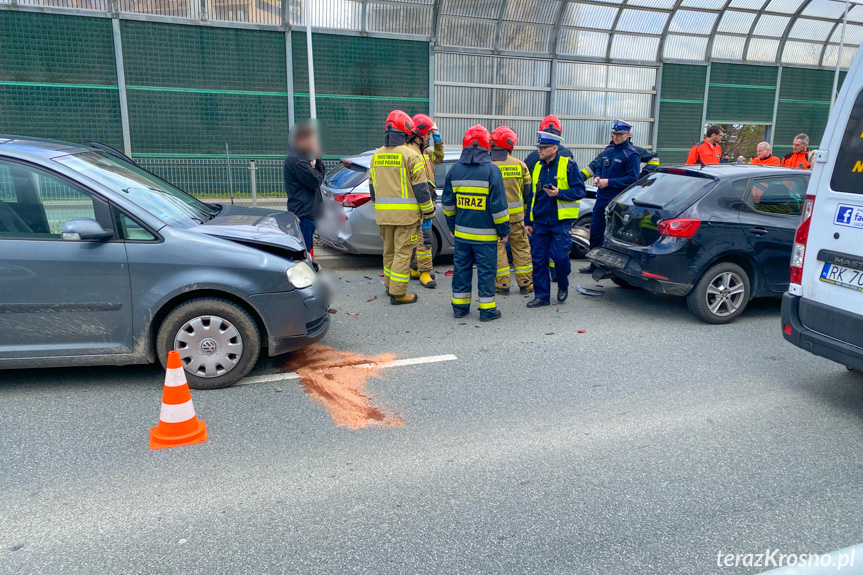 Zderzenie czterech samochodów w Krośnie