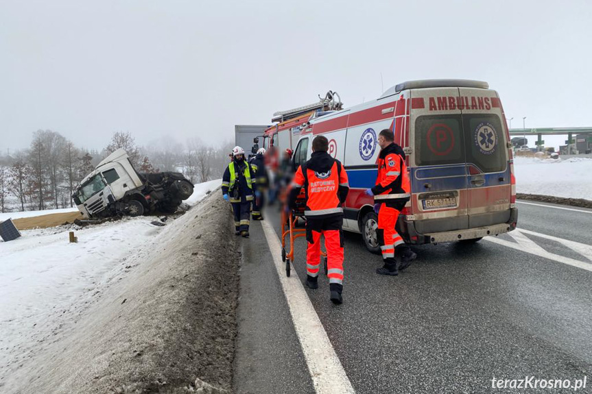 Zderzenie dwóch ciężarówek w Barwinku