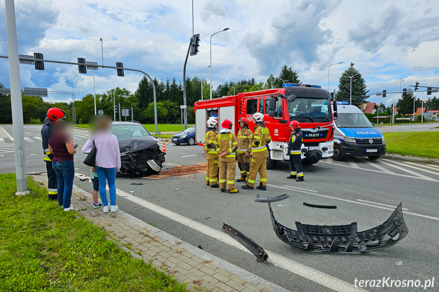 Zderzenie dwóch samochodów na Bieszczadzkiej