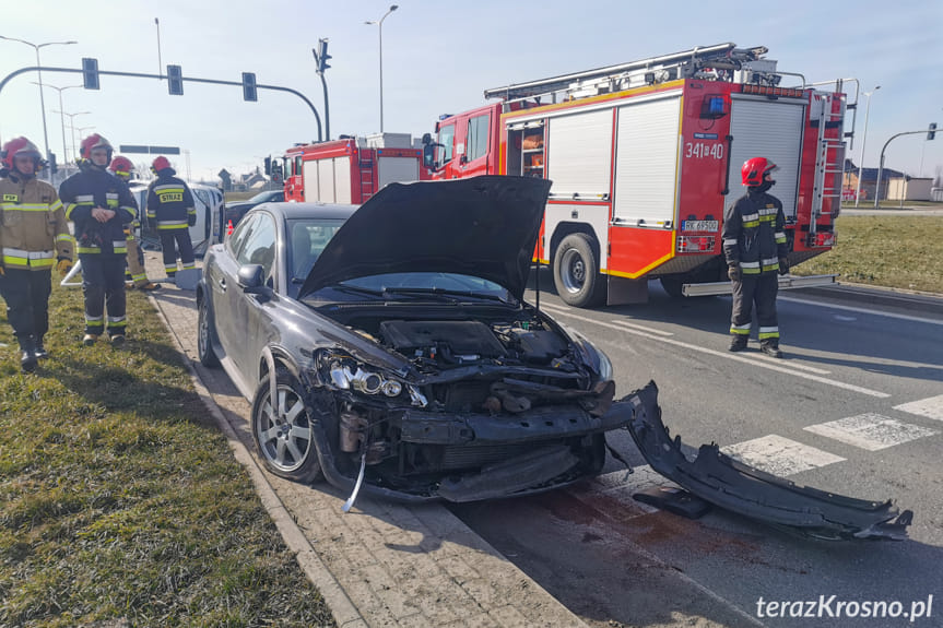 Zderzenie dwóch samochodów na Bieszczadzkiej