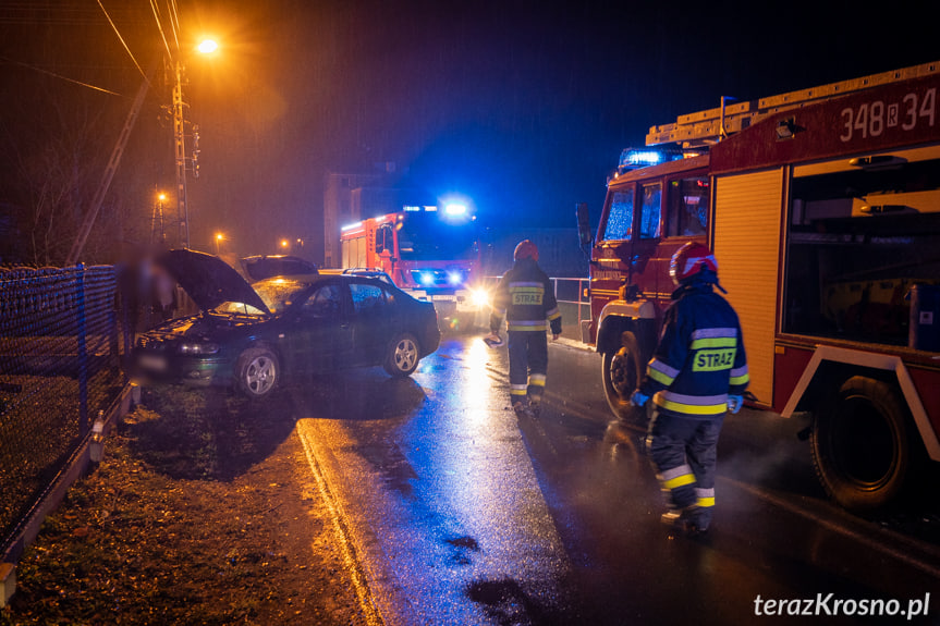 Zderzenie dwóch samochodów osobowych we Wróbliku Królewskim