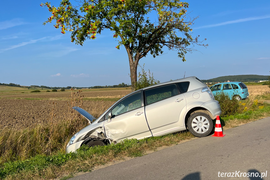 Zderzenie dwóch samochodów pomiędzy Rymanowem a Sieniawą