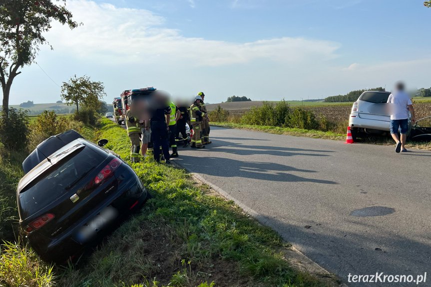 Zderzenie dwóch samochodów pomiędzy Rymanowem a Sieniawą