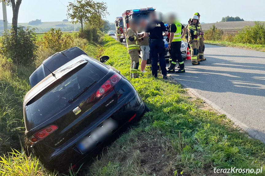 Zderzenie dwóch samochodów pomiędzy Rymanowem a Sieniawą