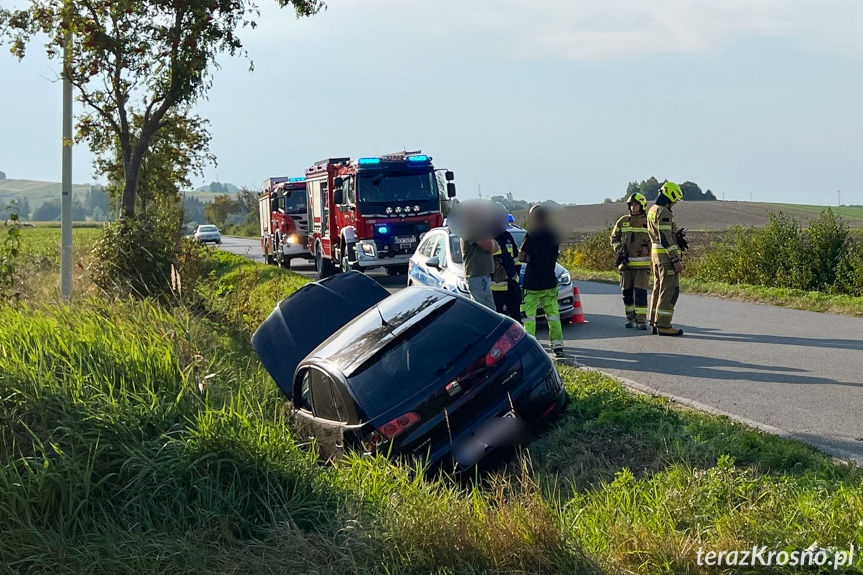 Zderzenie dwóch samochodów pomiędzy Rymanowem a Sieniawą