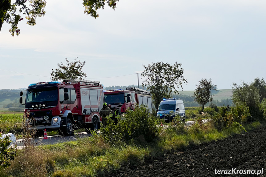 Zderzenie dwóch samochodów pomiędzy Rymanowem a Sieniawą